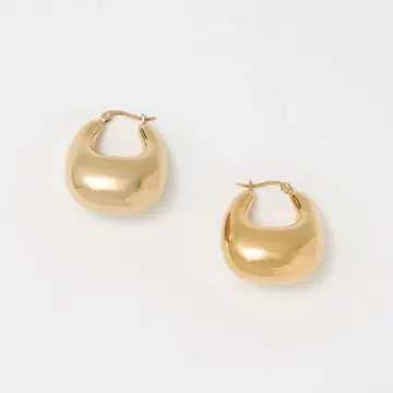 UNITED ARROWS 플럼프 후프 귀걸이 골드