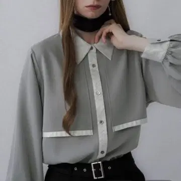 [ 완판 컬러 ] HARE 라메 아트 자카드 셔츠 그레이