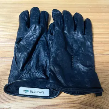 [ LACOSTE ] 라코스테 본 가죽 장갑 블랙