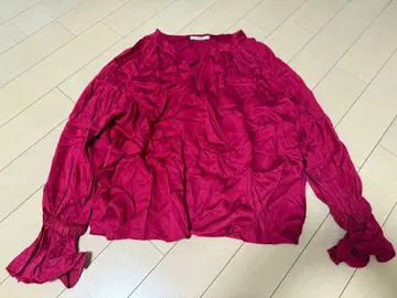 snidel 와인 레드 긴팔 블라우스