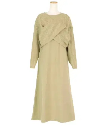 새상품 titivate 디자인 니트 레이어드 원피스