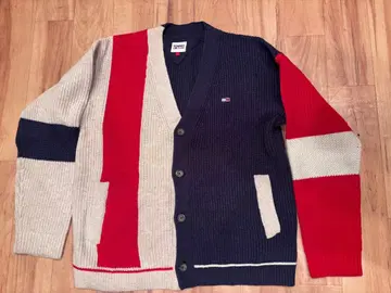 TOMMY JEANS 가디건 L 네이비/레드/화이트 새상품급