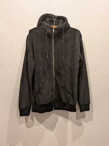 미스터 올리브 플리스 풀 집업 후드티 블랙 L 사이즈