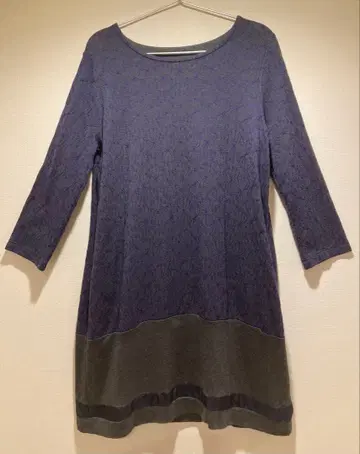 KEI Hayama 보라색과 그레이 색상의 긴팔 원피스