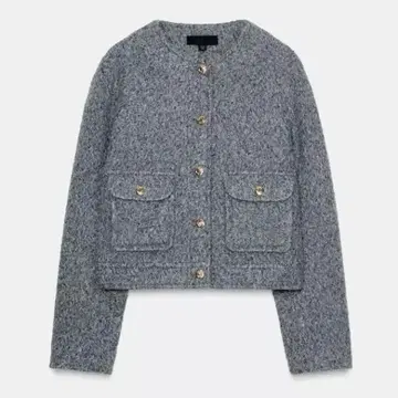 ZARA 골드 버튼 부클레 자켓