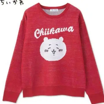 치이카와 (먼작귀) 스웨터 빨간색 빅 M