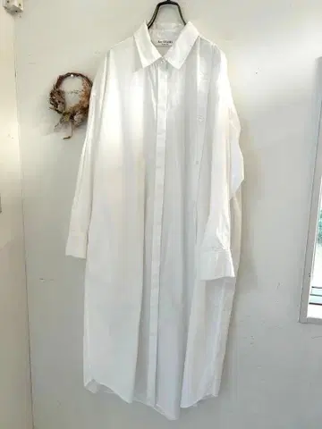 Ray BEAMS 롱 화이트 셔츠 원피스