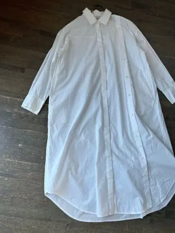 Ray BEAMS 롱 화이트 셔츠 원피스