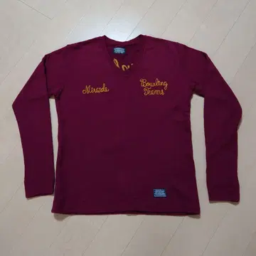 Stooge & Co. 와인 레드 V넥 긴팔 셔츠