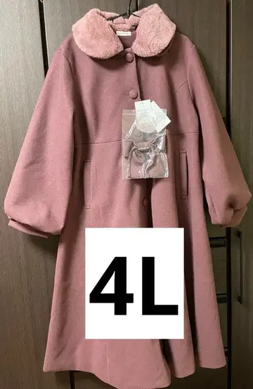 시마무라 아오키 미사코 롱 코트 4L 복숭아색 핑크 계열 새상품