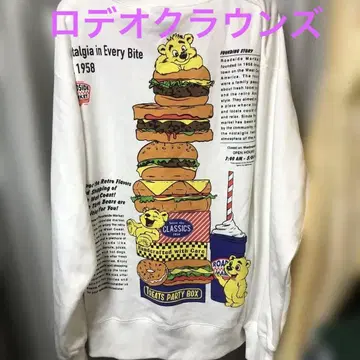 로데오 크라운 파티 박스 맨투맨 트레이닝복 화이트 M 사이즈