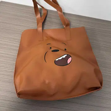 브라운 캐릭터 얼굴 토트백
