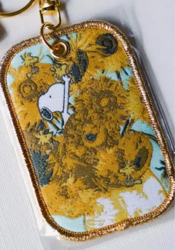 [ 완판템 ] 스누피 고흐의 해바라기 / 자수 백참 키링