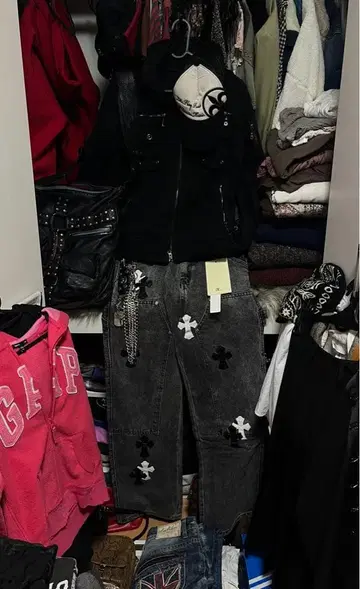 페어리 그런지 펑크 크로스 팬츠