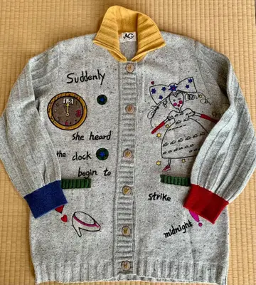 가디건, 여성용, 자수, 모 77% 혼방 프리 사이즈, 미사용