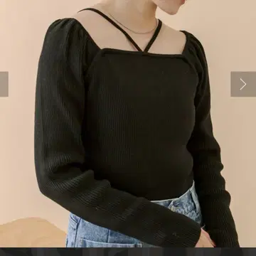 mline 2WAY 디자인 니트 오프숄더