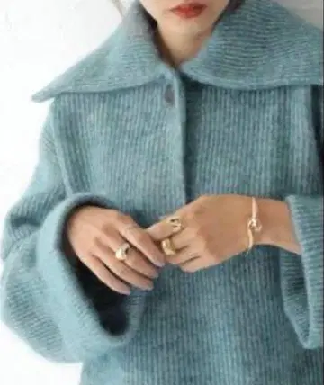 택 포함 새상품 사야카 디비스 인기 폴로 니트 블루