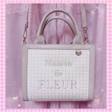 Maison de FLEUR 트위드 스퀘어 2Way 토트백