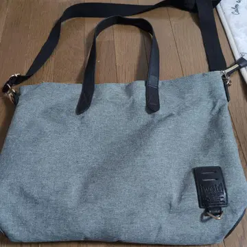 그레이 캔버스 숄더백