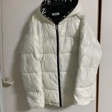 로고 테이프 EVOLUTION 후드 부착 자켓 L 화이트