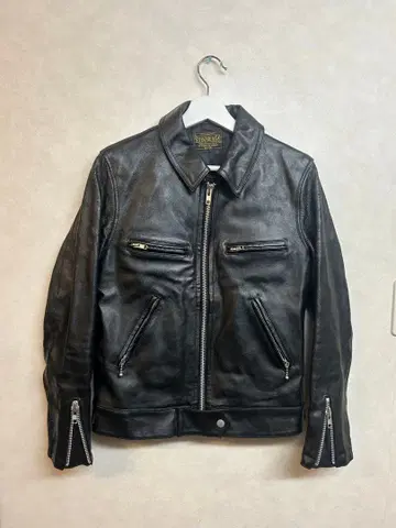 moussy 블랙 소가죽 가죽 자켓