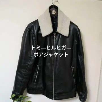 타미힐피거 인조 가죽 보아 자켓 사이즈 M 일본 표기 XL?