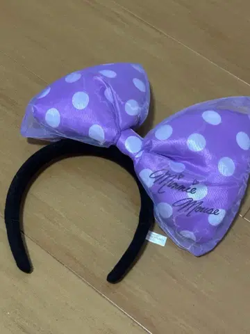 미니 마우스 보라색 도트 머리띠