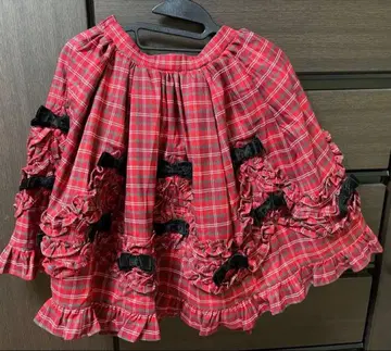 [ Chalmiere ] 타탄 체크 스커트 와인 새상품 즉시 구매 가능