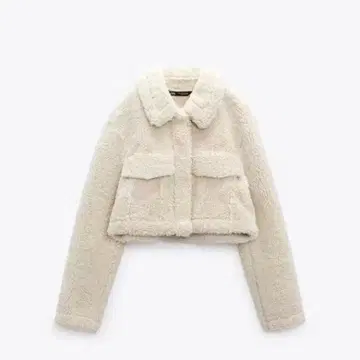 ZARA 크롭 페이크 보아 셔츠 자켓 XS