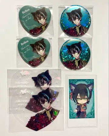 악마 집사와 검은 고양이 아쿠네코 난자타운 캔뱃지 클리어 카드 베렌