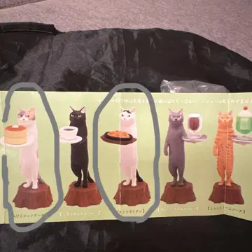고양이 순수 다방 가챠 3종. 삼색이와 핫케이크, 얼룩이와 나폴리탄