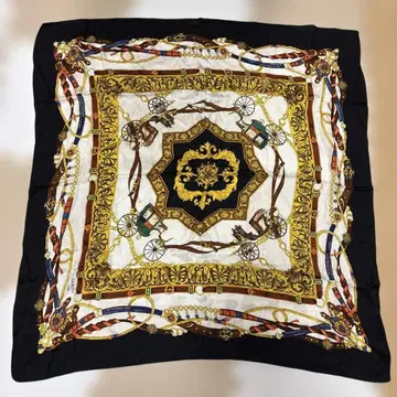 빈티지 vintage 마차 디자인 실크 스카프 이탈리아제