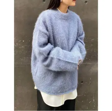 todayful 키드 모헤어 니트 블루