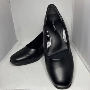 새상품급 fuwaraku 펌프스 블랙 스퀘어토 24.0