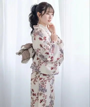 신이부식 세퍼레이트 유카타 3점 세트 (상의, 하의, 오비, 다테지메)