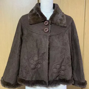 브라운 꽃무늬 자수 자켓