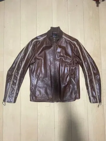 BOYCOTT 가죽 재킷 소가죽 라이더스 M 브라운