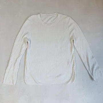 무인양품 워셔블 코튼 실크 리브 니트 스웨터 크루넥 L
