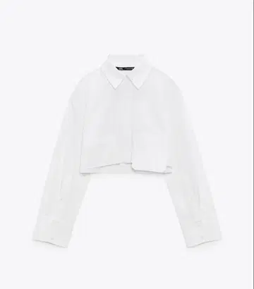 ZARA 크롭 포플린 셔츠 화이트 S