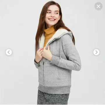 UNIQLO 보아 맨투맨 풀 집업 후드티 그레이 XL