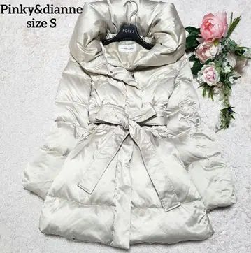 Pinky&dianne 리본 벨트 부착 숄카라 A라인 다운 코트 새상품급