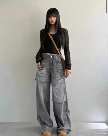 커버 데미지 데님 팬츠 TRIFLE