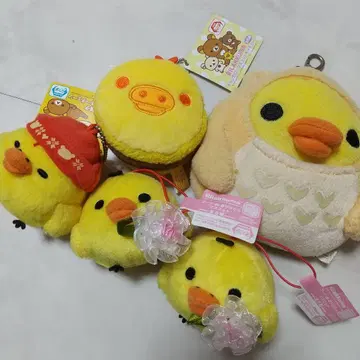 리락쿠마 키이로이토리 봉제 인형 마스코트 세트
