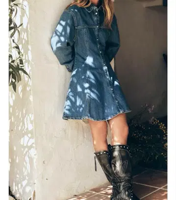 ZARA 데님 플레어 미니 원피스 새상품