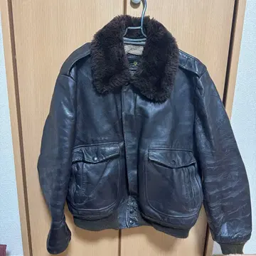 cooper 천연 가죽 플라이트 자켓 블루종 보아 옷깃