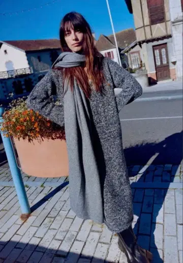 ZARA 롤링 마감 니트 원피스 S