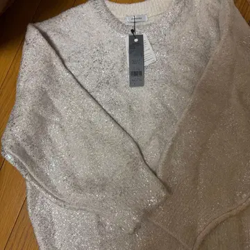 JEANASIS 실버 라메 스웨터 5G 프린트 풀오버