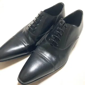 새상품급 PACO MILAN 스트레이트 팁 블랙 소가죽 가죽 44