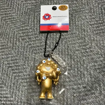 새상품! 골드 미야쿠미야쿠 PVC 키링 오사카 간사이 만박 골드 컬러