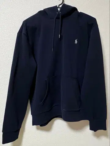 네이비 후드 부착 후드 맨투맨